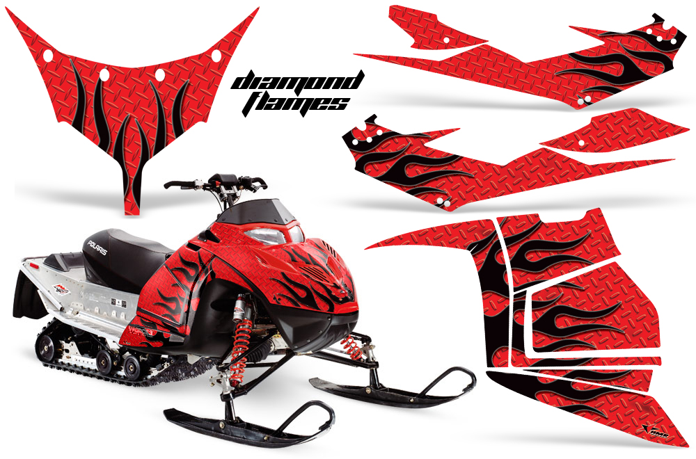 Polaris IQ Race Graphic Kit RED DiamondFlames JPG